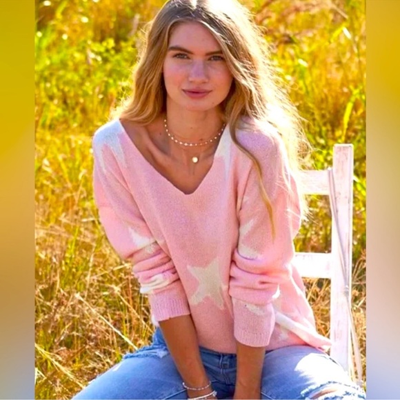 Altar'd State Sweaters - ALTAR’D STATE pink star sweater